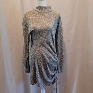 XHILARATION Grey Sheath Dress with Ruched Detail, EUC, mini, soft, comfortable